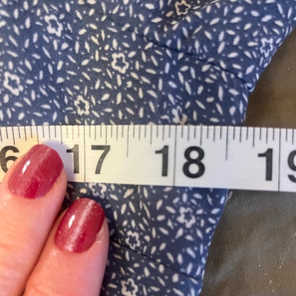 Abercrombie & Fitch Floral Shirt Dress Large Tie Back Ruffle Hem Blue spring - Picture 4 of 10